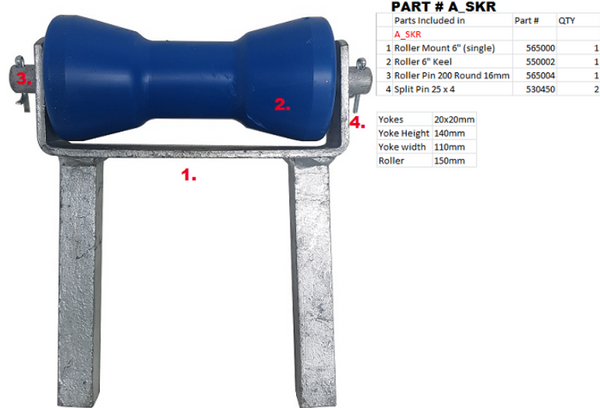 Quintrex Single Keel Roller Assembly