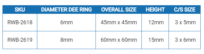 Stainless Steel Cast Folding Eye Plate - 2 Sizes