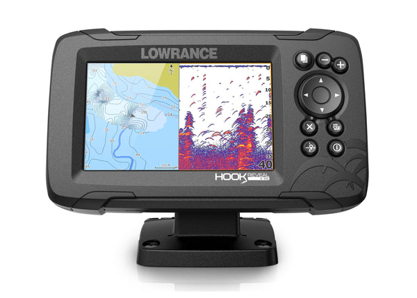 Lowrance Elite 4x Chirp Fish Finder power up and use on Kick Boat